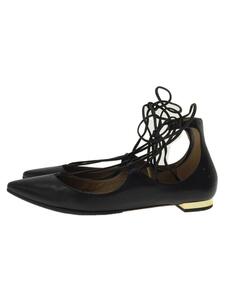 AQUAZZURA◆フラットパンプス/35/BLK/レザー/christy flat/16-093-570-0016