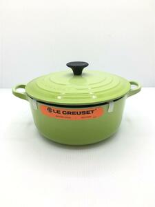 LE CREUSET◆鍋/サイズ:22cm/ココット・ロンド/グリーン/箱無し/ルクルーゼ