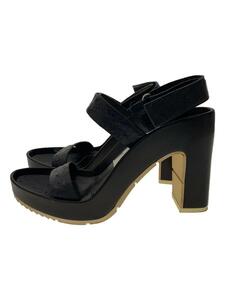 BALENCIAGA◆SANDAL PELLE S.GOMMA/サンダル/36.5/ネイビー/ブラック/レザー