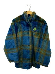 NIKE◆AS W NSW FX FUR AOP JKT/ジャケット/M/フェイクファー/ブルー/DD4542-476