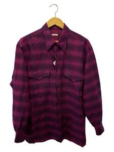 COMOLI◆21AW/ウールシルクワークシャツ/長袖シャツ/ウール/パープル/U03-02010