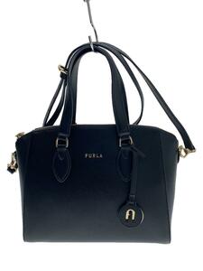 FURLA◆フルラ/ショルダーバッグ/レザー/BLK/WB00444/MINERVA S SATCHEL