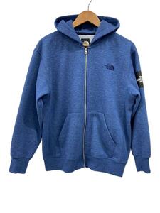 THE NORTH FACE◆SQUARE LOGO FULLZIP_スクエアロゴフルジップ/M/ポリエステル/BLU/無地