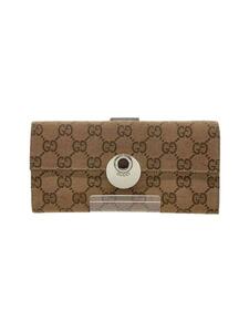 GUCCI◆長財布_GGキャンバス/キャンバス/BEG/総柄/レディース