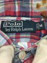 POLO RALPH LAUREN◆長袖シャツ/M/コットン/BLU/チェック_画像3