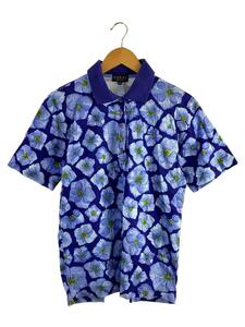 GUCCI* polo-shirt /M/ cotton / blue / floral print 