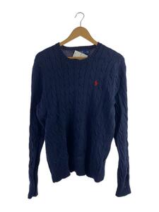 POLO RALPH LAUREN◆セーター(薄手)/M/コットン/NVY/無地