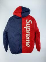 Supreme◆15AW/2トーンライダースフーディ―ジャケット/M/ポリエステル/NVY_画像2