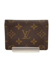 LOUIS VUITTON◆カードケース/レザー/BRW/無地/メンズ