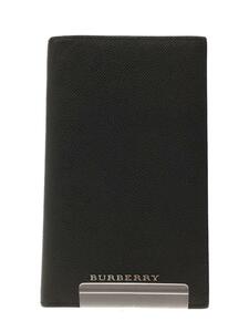 BURBERRY◆長財布/レザー/BLK/メンズ