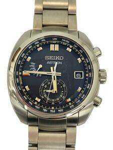 SEIKO◆ソーラー腕時計/アナログ/チタン/シルバー/8B63-0AZ0/アストロン