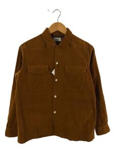 THE REAL McCOY’S◆CORDUROY OPEN COLLAR SHIRT/長袖シャツ/S/コットン/BRW/無地