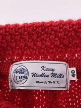 KERRY WOOLLEN MILLS◆カーディガン(厚手)/40/ウール/RED/無地_画像3