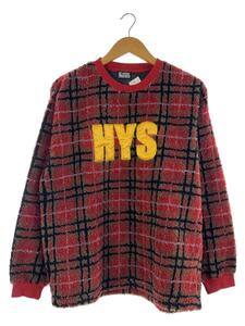 HYSTERIC GLAMOUR◆20AW/HYSアップリケオーバーサイズスウェット/スウェット/FREE/アクリル/RED/01203CS12