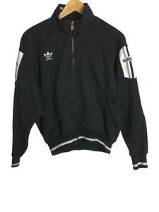 adidas◆ジャージ/80s/デサント製/M/ポリエステル/BLK/無地