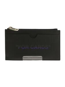 OFF-WHITE◆カードケース/レザー/BLK/無地/メンズ/Leather card holder/FOR CARDS