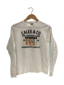 CALEE◆長袖Tシャツ/S/コットン/WHT/03-6418-6033