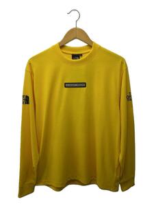 THE NORTH FACE◆STEEP TECH L/S TEE_スティープテックロングスリーブティー/L/コットン/YLW/無地