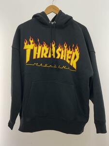 THRASHER◆パーカー/L/コットン/BLK