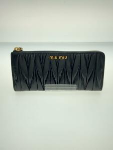 MIU MIU◆長財布/レザー/BLK/レディース/5M1183