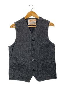 SUGAR CANE◆9oz BLACK COVERT WORK VEST/ブラックコバートワークベスト/38/コットン/SC12795