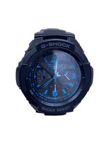 CASIO◆ソーラー腕時計・G-SHOCK/アナログ/ステンレス/BLK/BLK