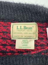 L.L.Bean◆エルエルビーン/バーズアイ/70s～80s/ノルウェー製/セーター(厚手)/L/ウール/レッド_画像3