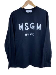 MSGM◆長袖Tシャツ/L/コットン/BLK/2000MM511/フロントロゴ