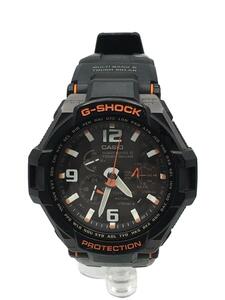 CASIO◆ソーラー腕時計・G-SHOCK/アナログ/ラバー/BLK/BLK