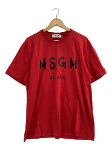 MSGM◆Tシャツ/XL/レッド/赤/筆書きロゴプリント/2640MM97/クルーネック/メンズ/