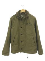 ALPHA INDUSTRIES◆stormrider/U.S.A.I/裏ボア/デッキジャケット/M/コットン/KHK_画像1