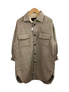 Allumer◆アリュメール/8179253/Herringbone Big Shirt Coat/1/ブラウン/ヘリンボーン