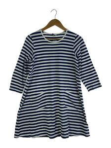 marimekko◆7分袖ワンピース/-/コットン/WHT/ボーダー