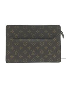 LOUIS VUITTON◆M51795/ポシェットオム_モノグラム_BRW/PVC/BRW/スクエア/クラッチバッグ/セカンドバッグ