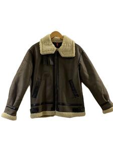 ALPHA INDUSTRIES◆フライトジャケット/M/フェイクレザー/ブラウン/TA1548-168