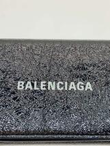 BALENCIAGA◆3つ折り財布/レザー/BLK/無地/レディース/593818・1000・U・000959_画像3