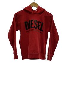 DIESEL◆パーカー/12/コットン/RED/無地/プルオーバー/レッド/ロゴプリント