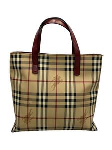 BURBERRY LONDON◆ハンドバッグ/PVC/BEG/T-03-1