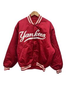 STARTER◆90s/MLBタグ/ヤンキース/スタジャン/XL/ナイロン/RED