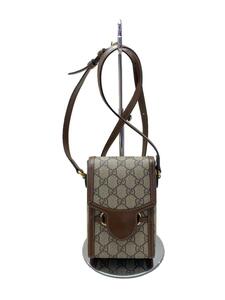 GUCCI◆ホースビット 1955 ミニバッグGGスプリームキャンバス/ショルダーバッグ/BRW