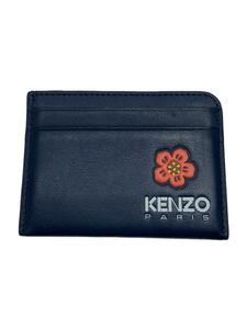 KENZO◆カードケース/レザー/IDG/メンズ/BOKE FLOWER