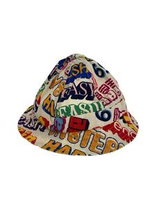 Supreme◆17AW/Text Bell Hat/シミ・使用感有/バケットハット/WHT/総柄/メンズ