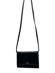 kate spade new york◆お財布バッグ/ウォレットショルダー/ショルダーバッグ/レザー/BLK