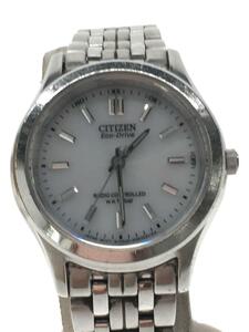 CITIZEN◆ソーラー腕時計/アナログ/ステンレス/WHT/SLV/SS/h335-s053889