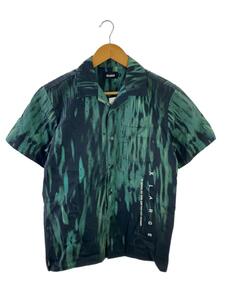 X-LARGE◆ALIEN S/S WORK SHIRT/グリーン/半袖シャツ/S/コットン/GRN/総柄/01192403