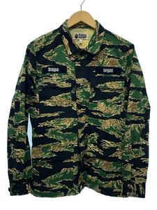 A BATHING APE◆長袖シャツ/M/コットン/GRN/カモフラ