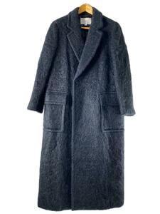 HYKE◆22AW MOHAIR DOUBLE BREASTED COAT/チェスターコート/1/ウール/BLK