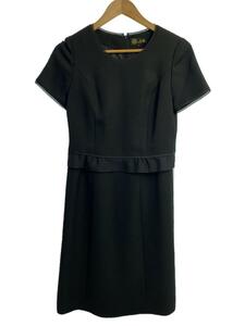 tokyo soir* short sleeves One-piece /7/ polyester / black / plain /to-kyo-sowa-ru