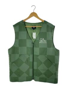 HUF◆PLEASURES MIDLAND VEST/ベスト/XL/ポリエステル/KHK/無地/JK00363