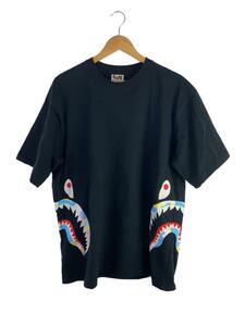 A BATHING APE◆Tシャツ/XL/コットン/ブラック/黒/クルーネック/プリント/001TEH301035X/サイドシャーク/